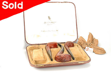 Alfred Dunhill Set Case with 3 Pipes 1924 Estate